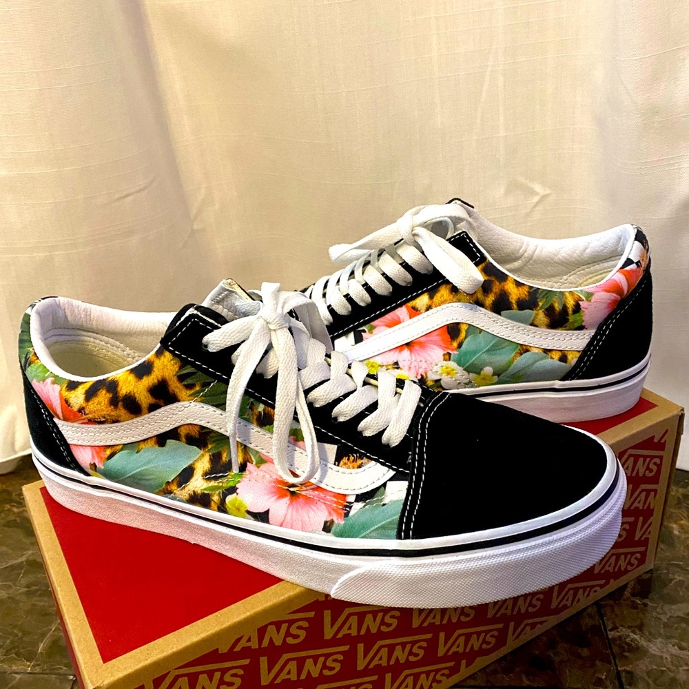 VANS Old Skool Tropical Animal Sneaker Canvas Suede Unisex Sneaker M 10/W 11.5